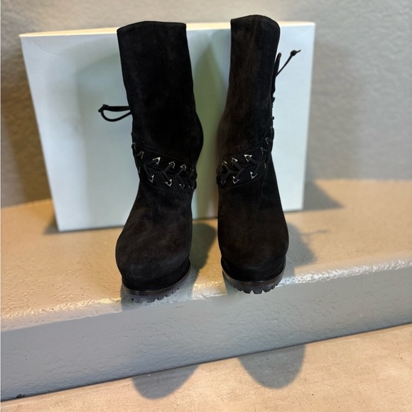 New- Azzedine Alaïa Lace-Up Suede Leather Platform Ankle Boots.Size: 37.5 - Picture 4 of 11